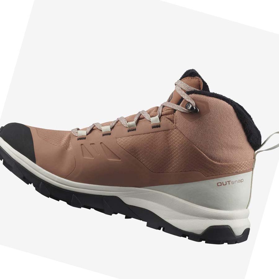 Salomon OUTSNAP CLIMASALOMON™ WATERPROOF Téli Csizma Női Bézs | HU 3011ZUT